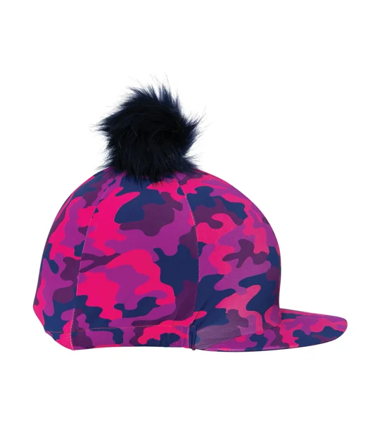 Hy Equestrian DynaForce Hat Cover - Raspberry/Navy - One Size