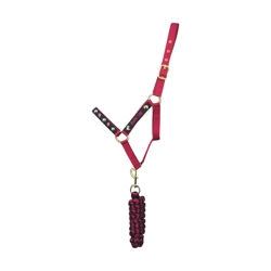 Riding Star Collection Head Collar & Lead Rope Set by Little Rider - Navy/Burg..