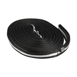 Silva Flash Lunge Rein by Hy Equestrian - Black/Reflective Silver