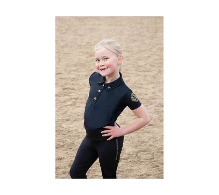 Supreme Products Active Junior Show Rider Polo Shirt - Black/Gold