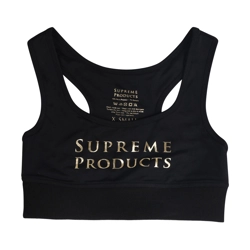 Supreme Products Active Show Rider Sports Bra - Black/Gold - Large