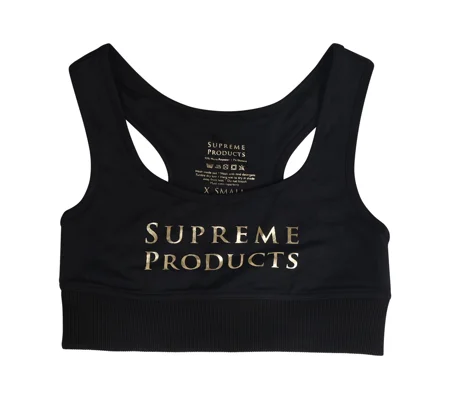 Supreme Products Active Show Rider Sports Bra - Black/Gold - Large