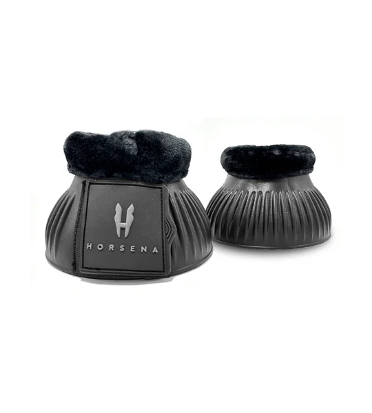 Horsena Pro-Light Faux Fur Over Reach Boots - Black/Black