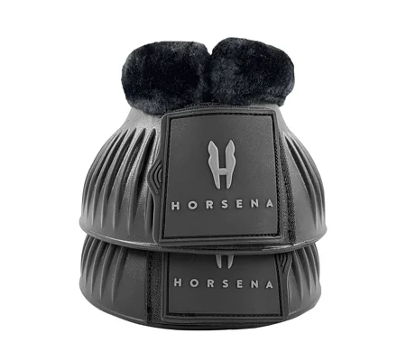 Horsena Pro-Light Faux Fur Over Reach Boots - Black/Black