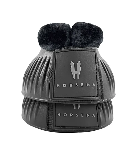 Horsena Pro-Light Faux Fur Over Reach Boots - Black/Black