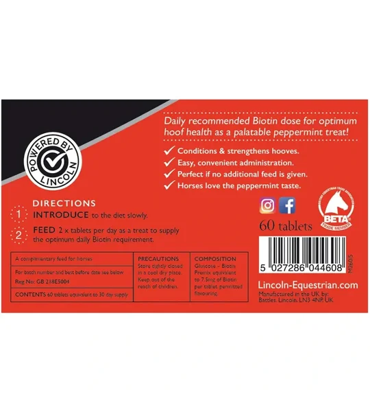 Lincoln Biotin Daily Tablets - Peppermint