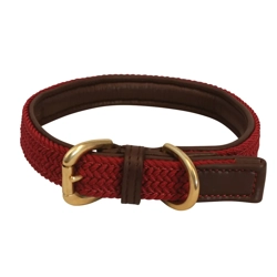 Benji & Flo Interlaced Dog Collar Burgundy