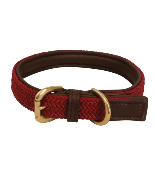 Benji & Flo Interlaced Dog Collar Burgundy