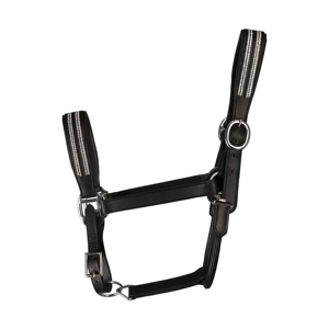Hy Equestrian Anodize Leather Head Collar - Black/Silver