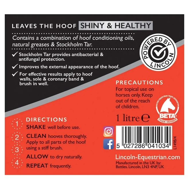 Additional Image for Lincoln Classic Hoof Oil - With Brush 500ml With Brush