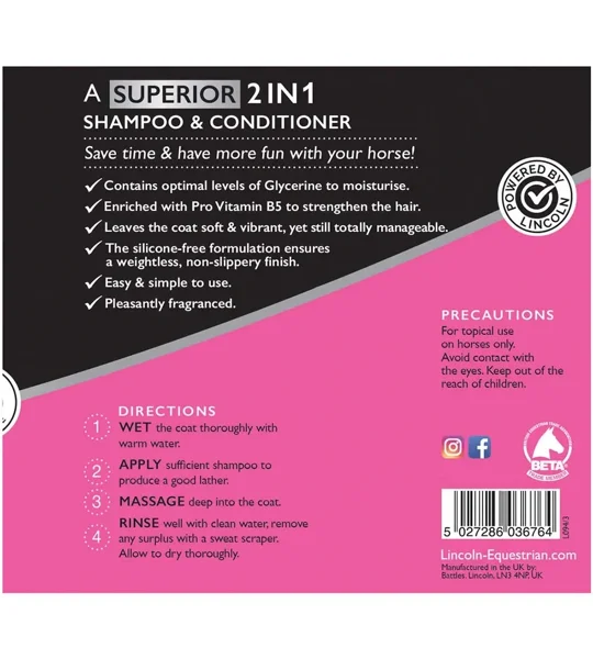 Lincoln Silky Shine 2 in 1 Shampoo and Conditioner - 500ml