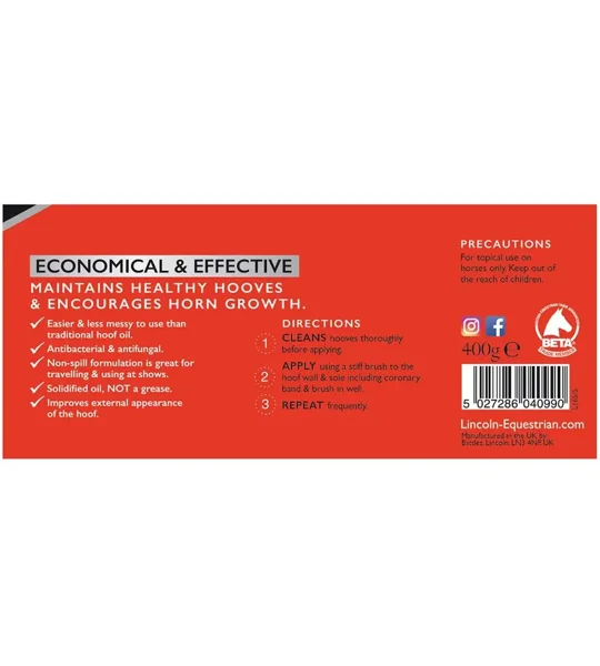 Lincoln Solid Hoof Oil - 400g