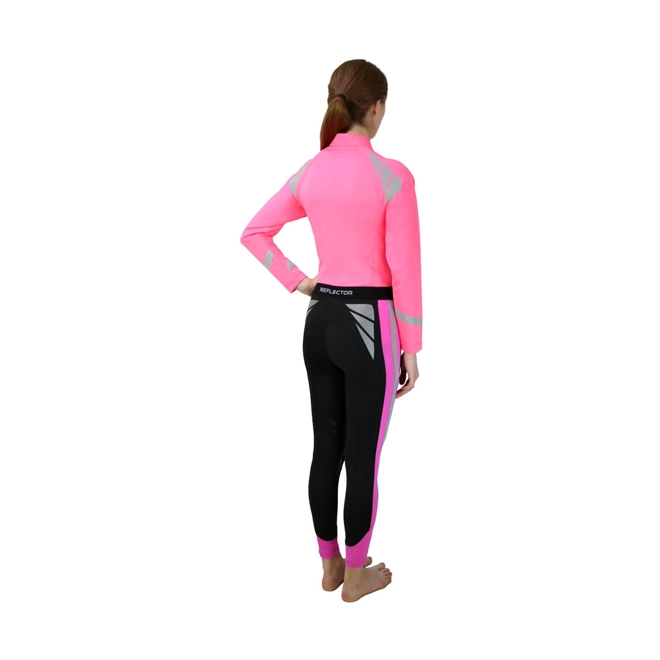 Additional Image for Reflector Children's Riding Tights by Hy Equestrian - Pink