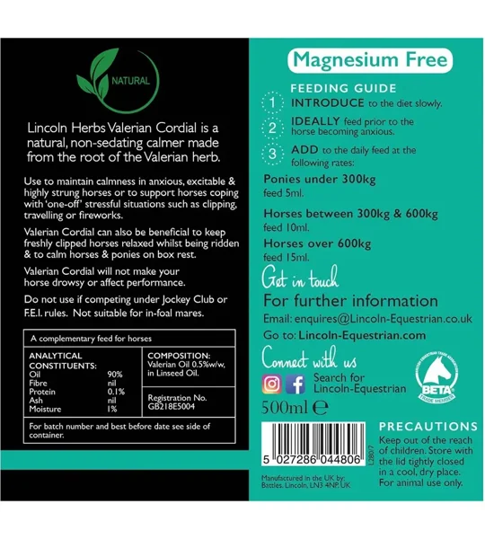 Lincoln Herbs Valerian Cordial - 500ml
