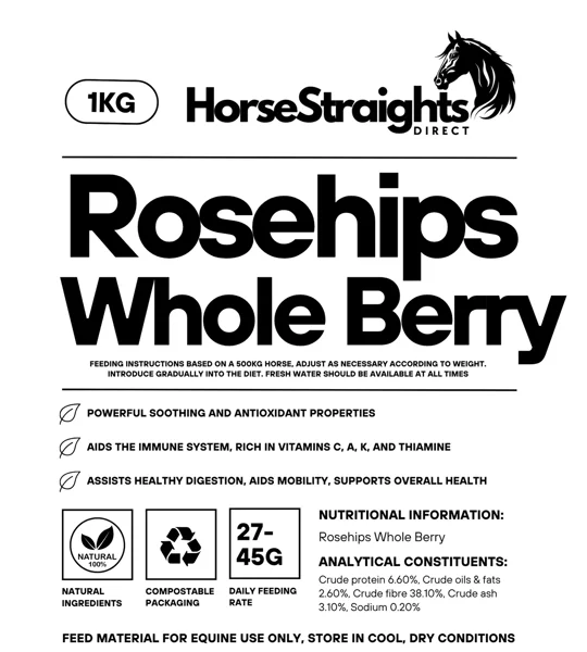 Horse Straights Direct Rosehips Whole Berry - 1 Kg