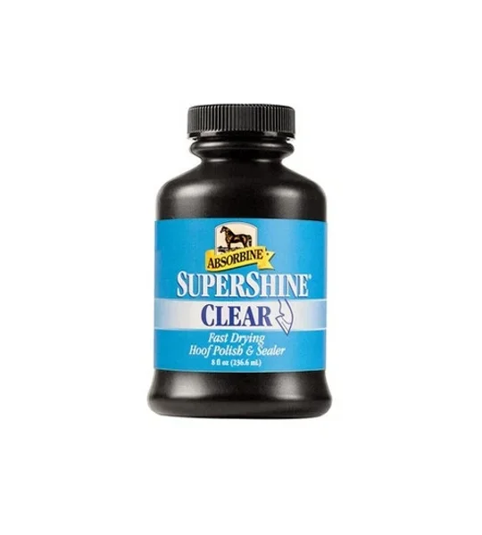 Absorbine SuperShine Hoof Polish 237ml bottle clear and black choices