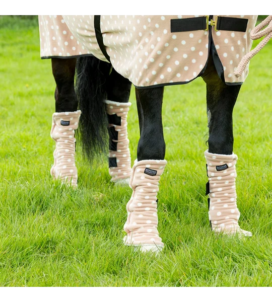 Supreme Products Dotty Fleece Boots Luxurious Latte luxury fleece horse boots set of four for travelling, stable use and competitions