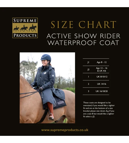 Supreme Products Active Junior Show Rider Waterproof Coat - Black/Gold