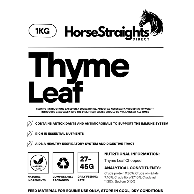 Additional Image for Horse Straights Direct Thyme Leaf Chopped - 1 Kg
