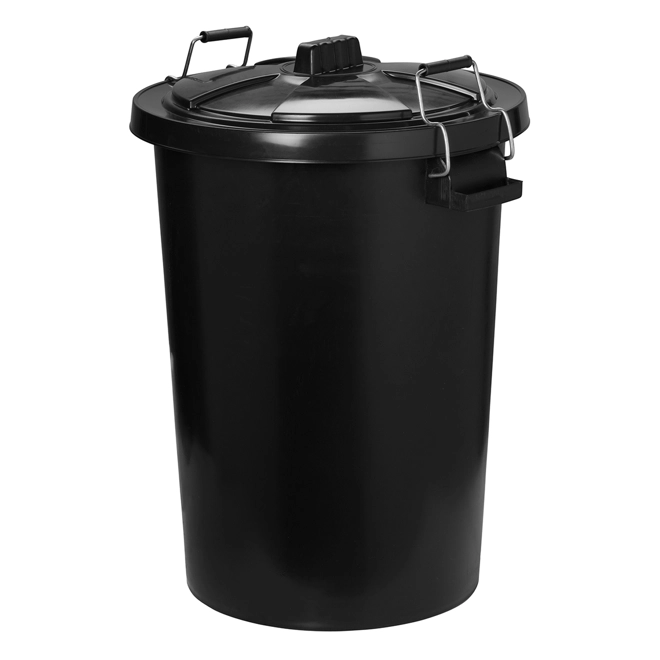 product Image for ProStable Dustbin c/w Locking Lid Black - 90 Lt