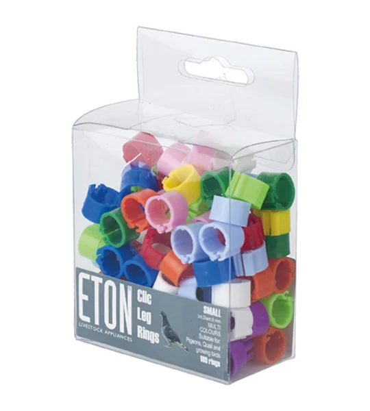 ETON Clic Leg Rings Assorted Colours - 8 Mm x 100 Pack