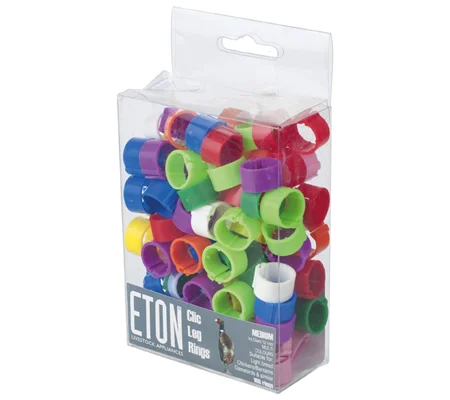 ETON Clic Leg Rings Assorted Colours - 12 Mm x 100 Pack