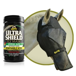 Absorbine UltraShield Fly Mask without Ears c/w Removable Nose - Horse