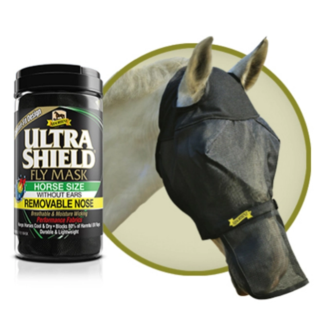 product Image for Absorbine UltraShield Fly Mask without Ears c/w Removable Nose - Horse