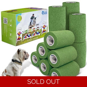 Equimed 10cm Vetwrap Green - 12 Wraps