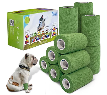 Equimed 10cm Vetwrap Green - 12 Wraps