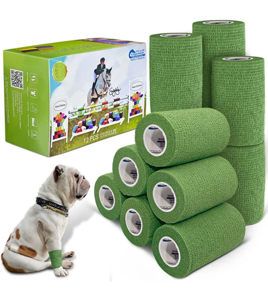 Equimed 10cm Vetwrap Green - 12 Wraps