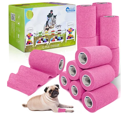 Equimed 10cm Vetwrap Neon Pink - 12 Wraps