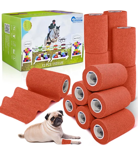 Equimed 10cm Vetwrap Orange - 12 Wraps