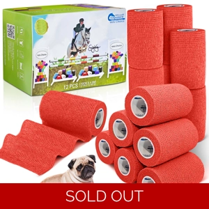 Equimed 10cm Vetwrap Rose Red - 12 Wraps