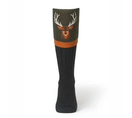 Waring Brooke Majestic Stag Socks Olive