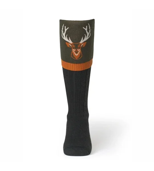 Waring Brooke Majestic Stag Socks Olive