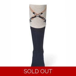 Waring Brooke Crossed Gun Socks  Navy Taupe