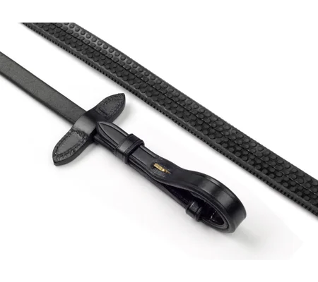 Whitaker Lynton 5/8" Rubber Reins with Dimpled Grip Black