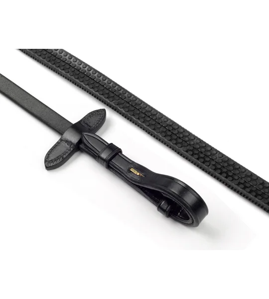 Whitaker Lynton 5/8" Rubber Reins with Dimpled Grip Black