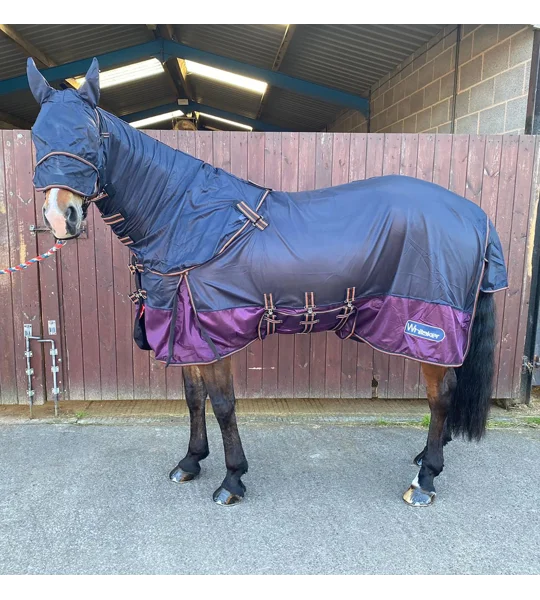 Whitaker Airton Fly Rug Navy/Plum - 5'0"-6'9"