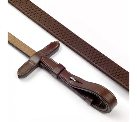 Whitaker Lynton 5/8" Rubber Reins with Dimpled Grip Havana