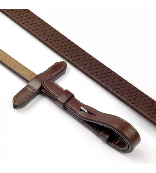 Whitaker Lynton 5/8" Rubber Reins with Dimpled Grip Havana