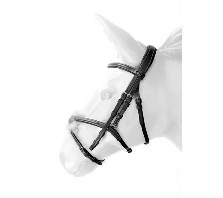 Whitaker BR101 Vienna Mexican Bridle with Reins Black