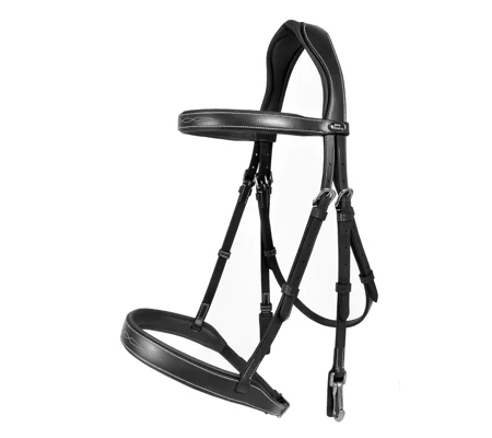 Whitaker BR104 Madrid Snaffle Bridle Black