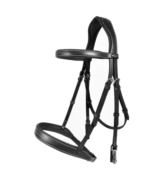 Whitaker BR104 Madrid Snaffle Bridle Black
