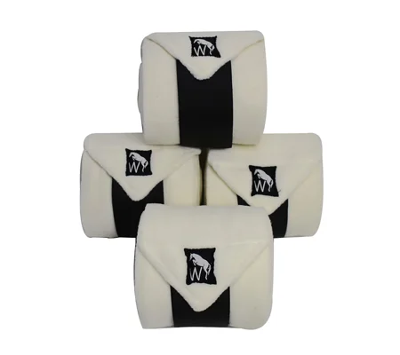 W-Horse LPW01 Fleece Bandages White - 4 M x 4 Pack