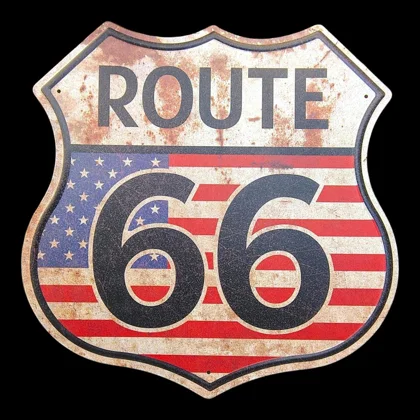 Route 66 Shield USA Sign / USA 4 Rustic Signs / Car Garage Decor