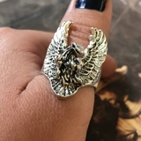 Size 7 1/2 Biker Ring 80s Biker Rings ..
