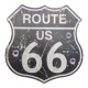 Route 66 Shield Sign / Black Bulle..