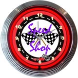 Speed Shop Neon Clock / Garage Neon Cl..